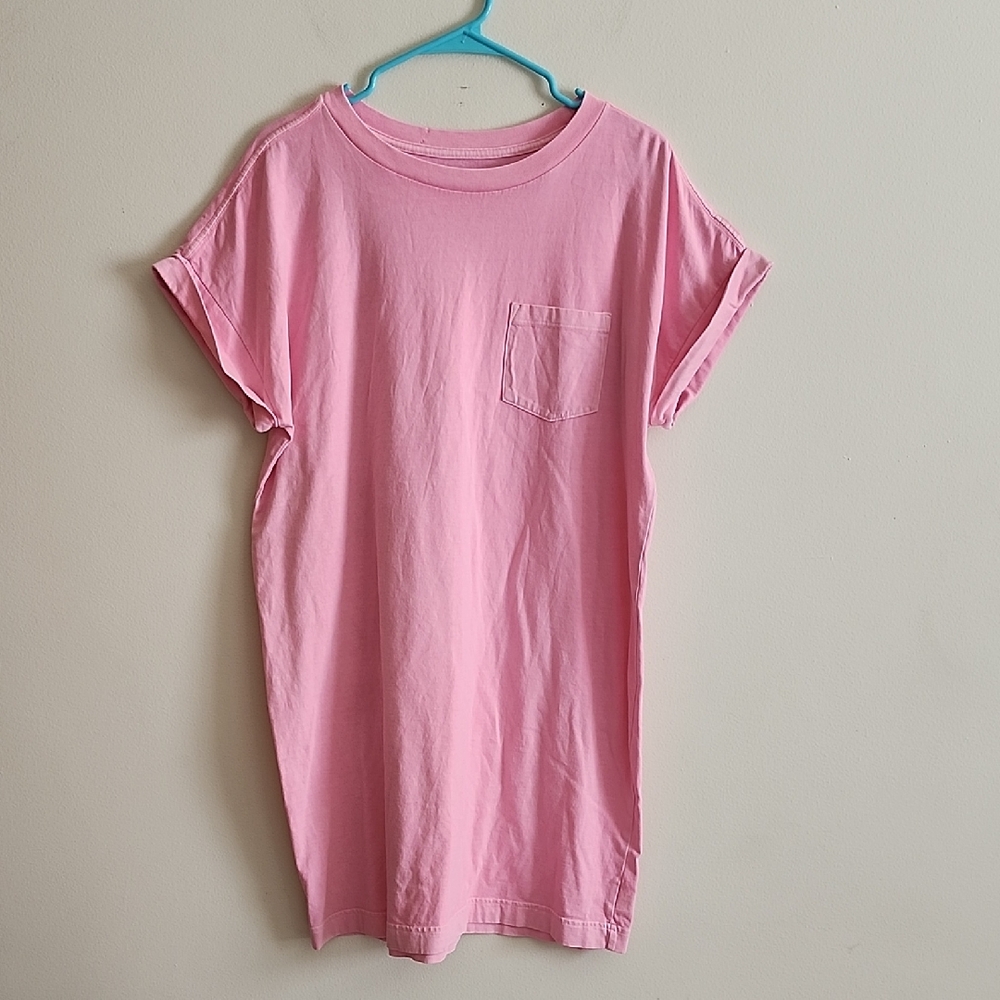 Gap Pink Cotton T-Shirt Dress Womens Medium Casual Comfy Sporty